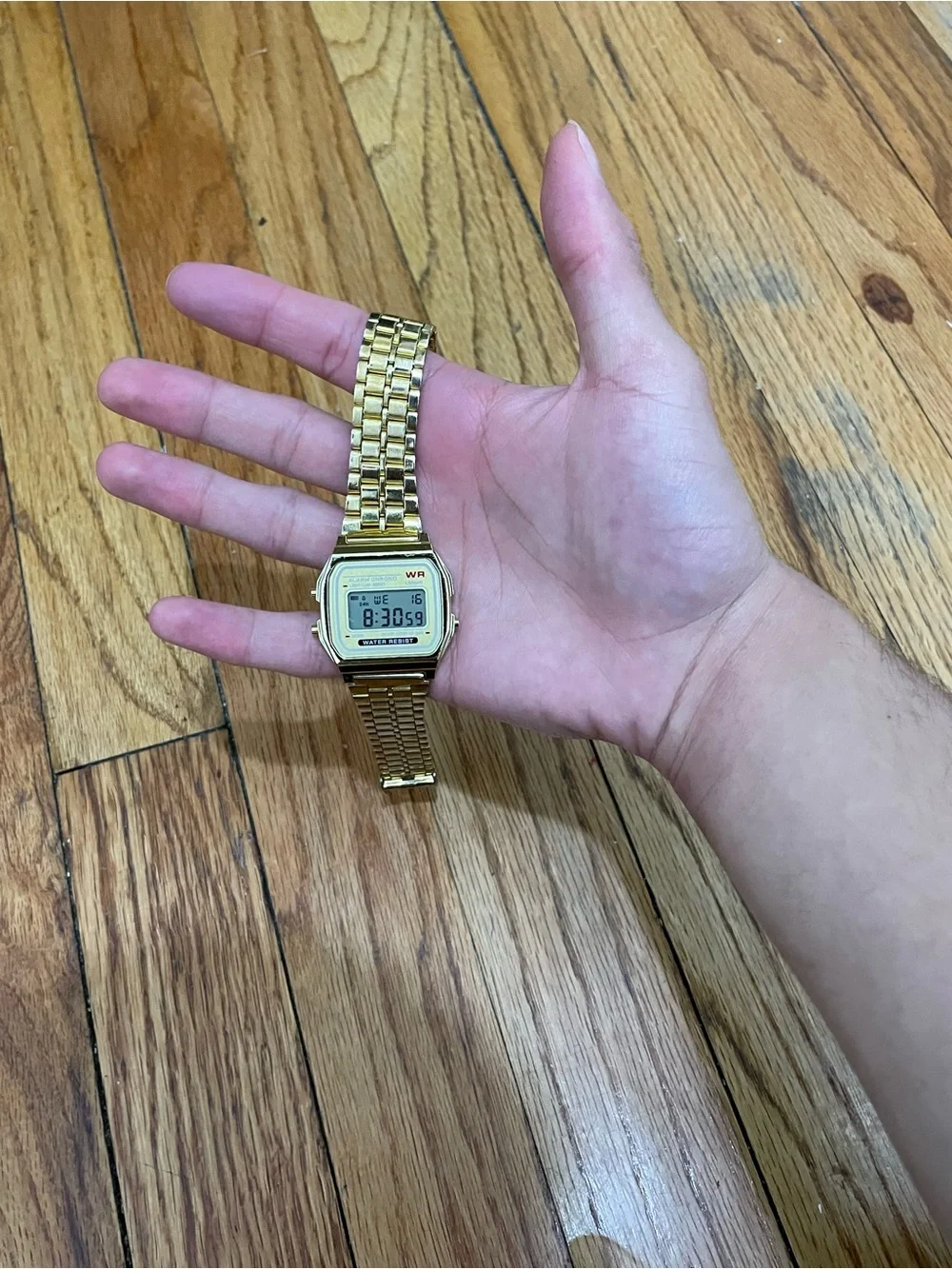 Gold Digital Retro Watch - Unbranded
